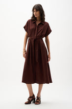 Load image into Gallery viewer, Joseph Ribkoff Linen Blend Fit And Flare Shirt Dress With Sash
