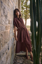 Load image into Gallery viewer, Joseph Ribkoff Linen Blend Fit And Flare Shirt Dress With Sash
